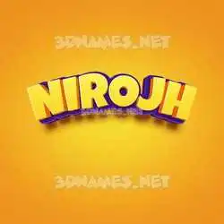 nirojh in Orange Toon style - 3D name wallpaper