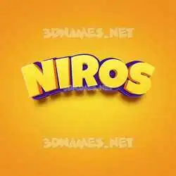 niros in Orange Toon style - 3D name wallpaper
