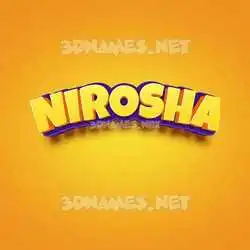 nirosha in Orange Toon style - 3D name wallpaper
