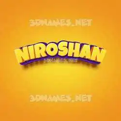 niroshan in Orange Toon style - 3D name wallpaper