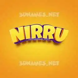 nirru in Orange Toon style - 3D name wallpaper