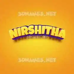 nirshitha in Orange Toon style - 3D name wallpaper