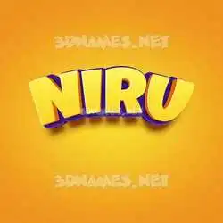 niru in Orange Toon style - 3D name wallpaper