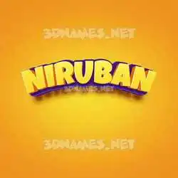 niruban in Orange Toon style - 3D name wallpaper