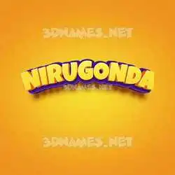 nirugonda in Orange Toon style - 3D name wallpaper