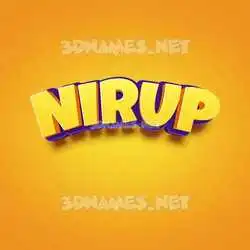 nirup in Orange Toon style - 3D name wallpaper