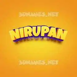 nirupan in Orange Toon style - 3D name wallpaper