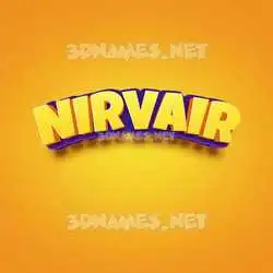 nirvair in Orange Toon style - 3D name wallpaper