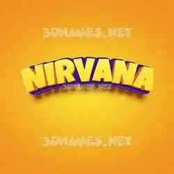 nirvana in Orange Toon style - 3D name wallpaper