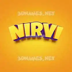 nirvi in Orange Toon style - 3D name wallpaper