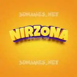 nirzona in Orange Toon style - 3D name wallpaper