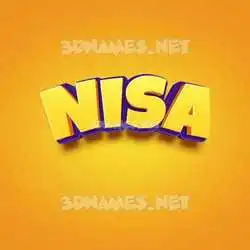 nisa in Orange Toon style - 3D name wallpaper