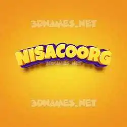 nisacoorg in Orange Toon style - 3D name wallpaper