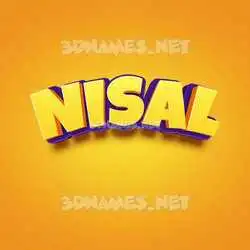 nisal in Orange Toon style - 3D name wallpaper