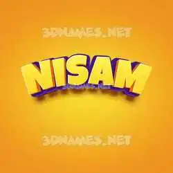 nisam in Orange Toon style - 3D name wallpaper