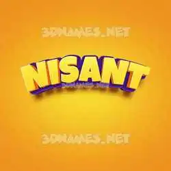 nisant in Orange Toon style - 3D name wallpaper
