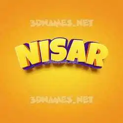 nisar in Orange Toon style - 3D name wallpaper