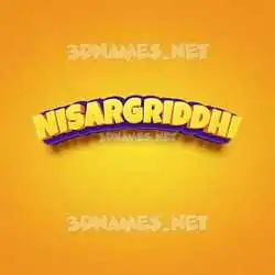 nisargriddhi in Orange Toon style - 3D name wallpaper