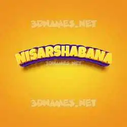 nisarshabana in Orange Toon style - 3D name wallpaper