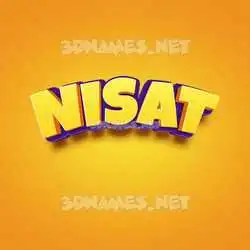 nisat in Orange Toon style - 3D name wallpaper