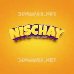 nischay in Orange Toon style - 3D name wallpaper