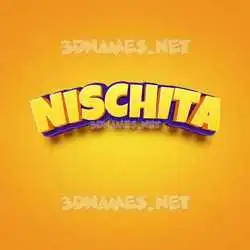 nischita in Orange Toon style - 3D name wallpaper