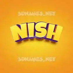 nish in Orange Toon style - 3D name wallpaper
