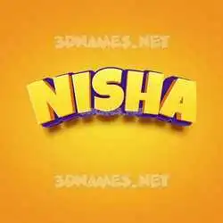 nisha in Orange Toon style - 3D name wallpaper
