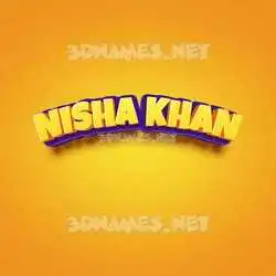 nisha khan in Orange Toon style - 3D name wallpaper