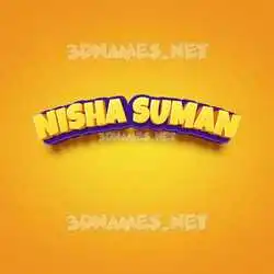 nisha suman in Orange Toon style - 3D name wallpaper
