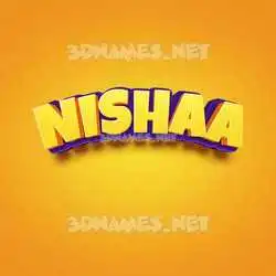 nishaa in Orange Toon style - 3D name wallpaper