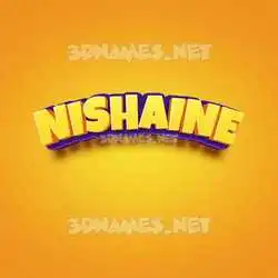 nishaine in Orange Toon style - 3D name wallpaper