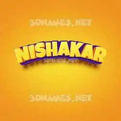 nishakar in Orange Toon style - 3D name wallpaper