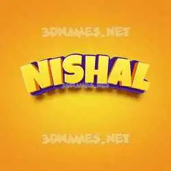 nishal in Orange Toon style - 3D name wallpaper