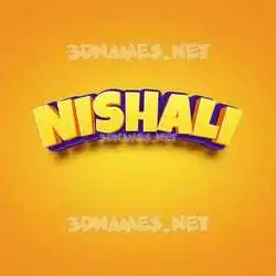 nishali in Orange Toon style - 3D name wallpaper