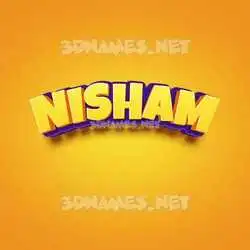 nisham in Orange Toon style - 3D name wallpaper