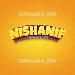 nishanif in Orange Toon style - 3D name wallpaper