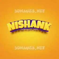 nishank in Orange Toon style - 3D name wallpaper