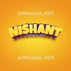 nishant in Orange Toon style - 3D name wallpaper