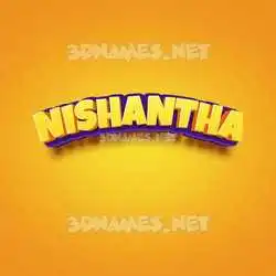 nishantha in Orange Toon style - 3D name wallpaper