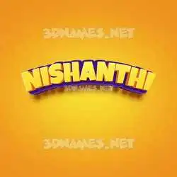 nishanthi in Orange Toon style - 3D name wallpaper