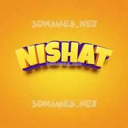 nishat in Orange Toon style - 3D name wallpaper