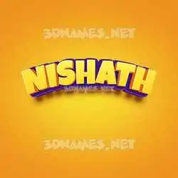 nishath in Orange Toon style - 3D name wallpaper