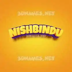 nishbindu in Orange Toon style - 3D name wallpaper