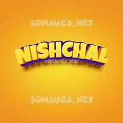 nishchal in Orange Toon style - 3D name wallpaper