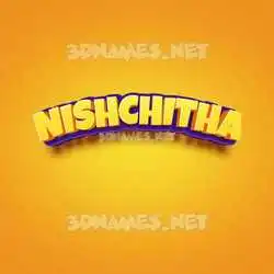nishchitha in Orange Toon style - 3D name wallpaper