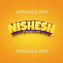 nishesh in Orange Toon style - 3D name wallpaper