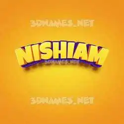 nishiam in Orange Toon style - 3D name wallpaper