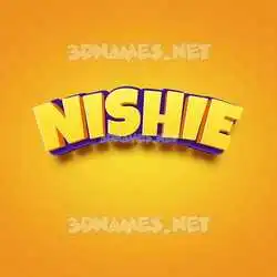 nishie in Orange Toon style - 3D name wallpaper