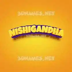 nishigandha in Orange Toon style - 3D name wallpaper